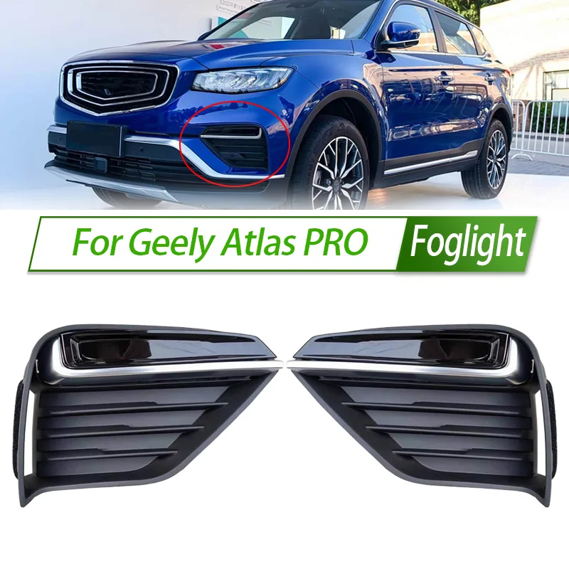 For Geely Atlas PRO Foglight Car Fog Light Assembly Halogen Front Bumper Fog Lamp Kit Replacement with Waterproof Housing Trim