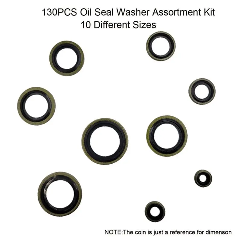 BMBY-للسباكة والسيارات وغسالات الزيت الميكانيكية مجموعة متنوعة من حشية الختم ذاتية التمركز (130 قطعة M6-M24)