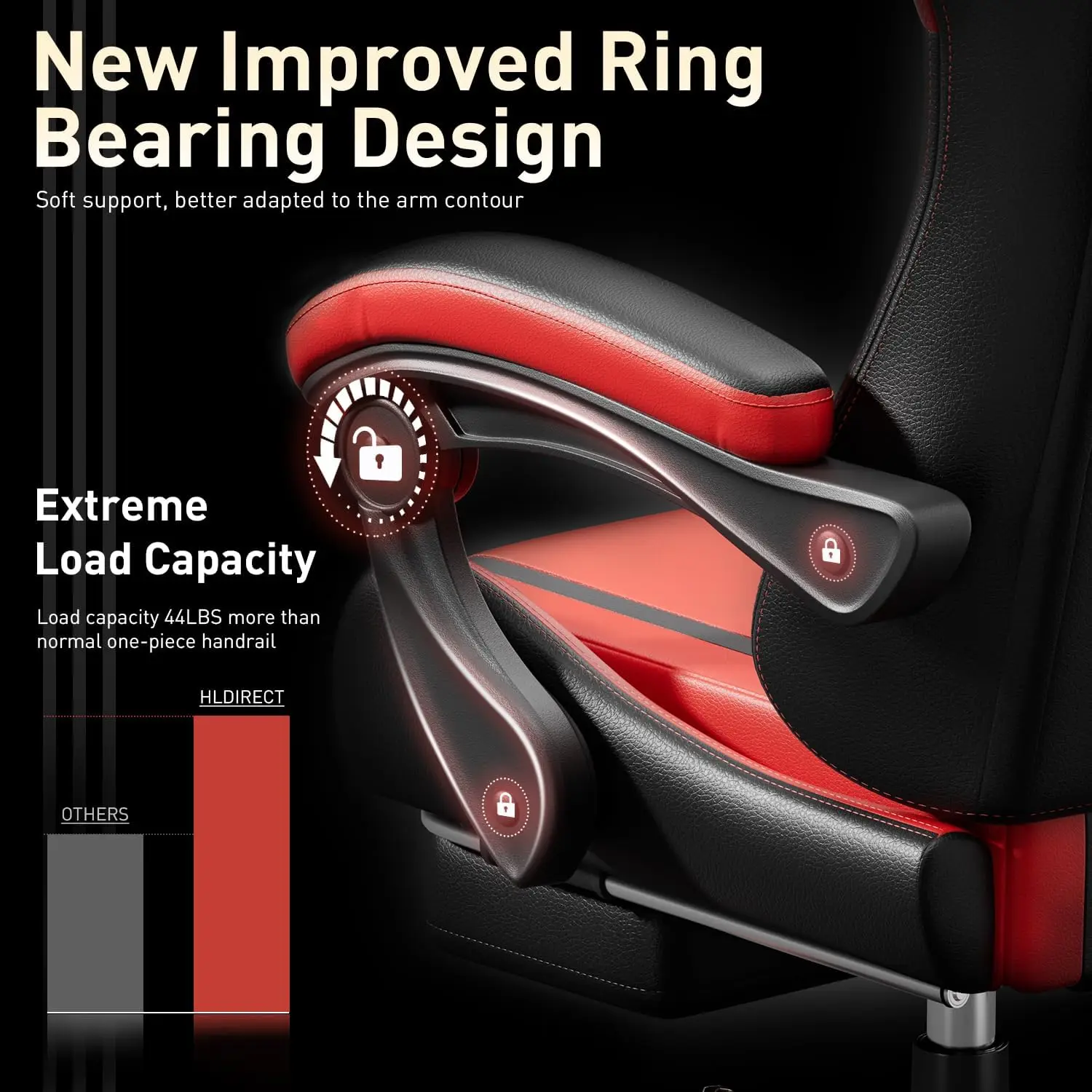 Hldirect Gaming Chair With Pocket Spring Cushion, Video Game Chair, Gaming Computer Chair, Ergonomic Chairs For Adults With