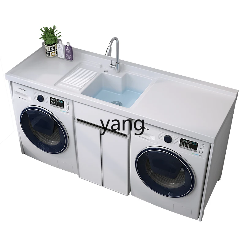 YJQ double laundry dryer integrated cabinet combination space aluminum belt rubbing board laundry pool significant other