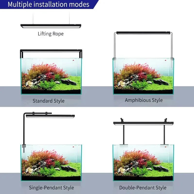 M Series with Bracket RGB+UV Freshwater Planted Growing Light Water Grass Lamp Bluetooth for Aquatics Plants Aquarium