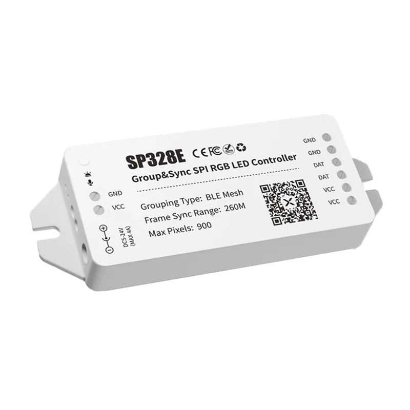 AA60-SP328E SPI LED تحكم مع شبكة بلوتوث APP اللاسلكية مكبر صوت أحادي مزامنة التحكم Foraddressable RGB Dimmer