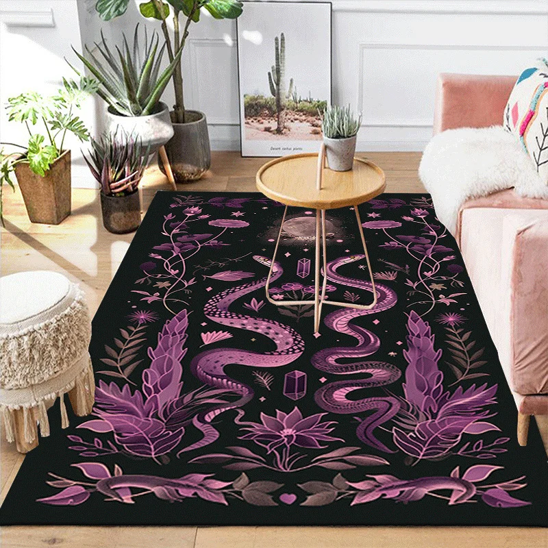 

Weight Crystal Velvet 1pc Two Snakes Carpet Durable Non-Slip, Perfect for Indoor & Outdoor Living, Bedroom, Office, And