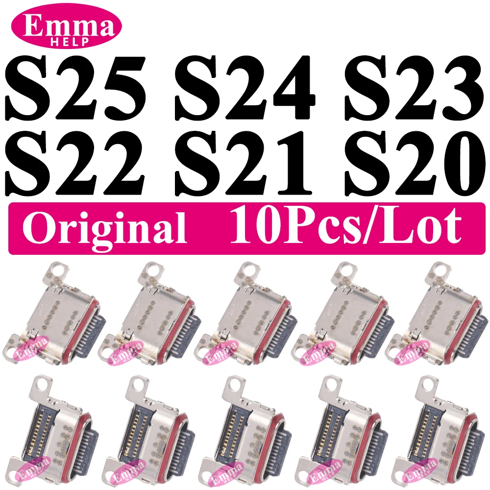 10Pcs Original Charging Port For Samsung S25 S24 23 Ultra S22 S21 S20 Plus S23 FE S24FE S25FE S20FE S21FE Charger Connector Dock
