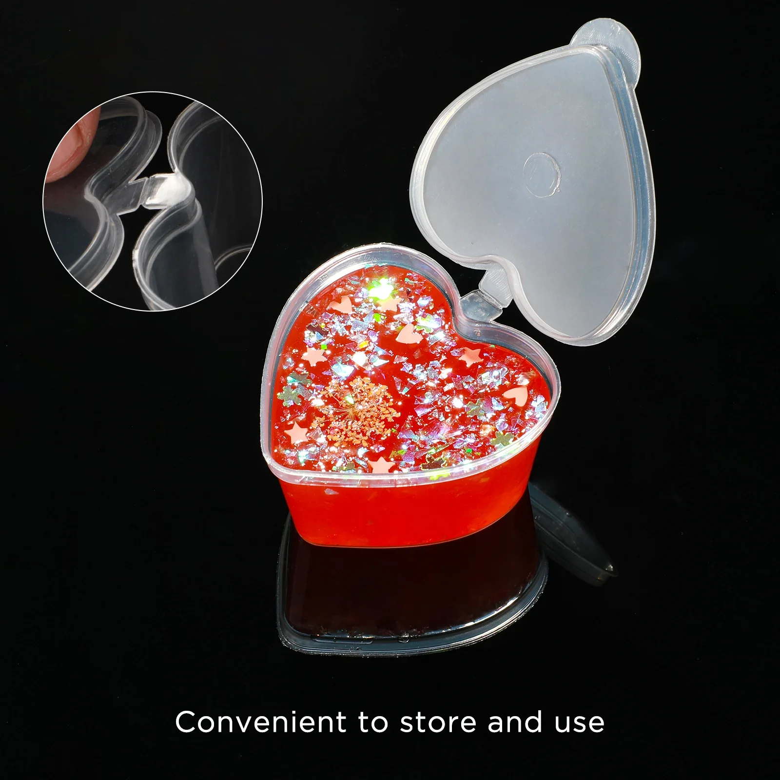 10 قطعة حاوية تخزين بلاستيكية للاستعمال مرة واحدة على شكل قلب كوب صلصة صندوق طعام مع أغطية صندوق طلاء الصباغ لإكسسوارات المطبخ #4