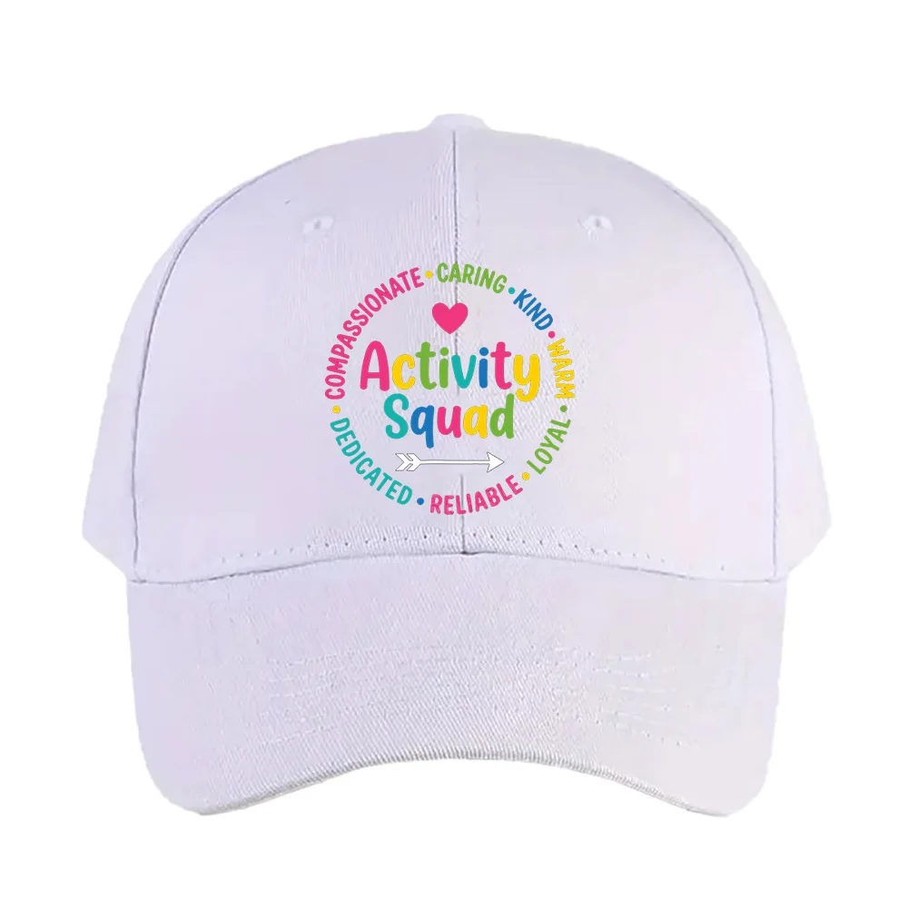 Casquette de baseball d'été ajustable avec visière courbée, modèle bec de canard, pour homme et femme, de la collection Life Enrichment Activity Squad Compassionate Caring Team