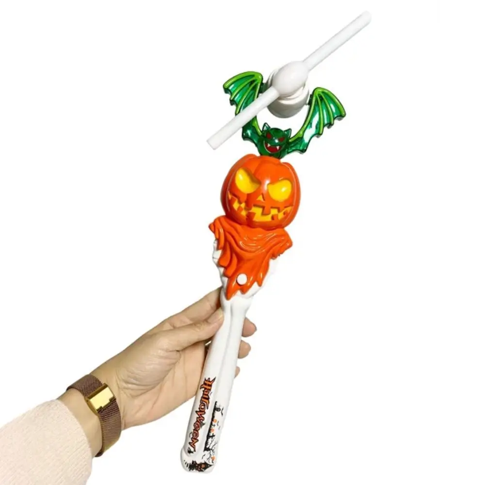 Novelty Electric Light-emitting Windmill Funny Skull Ghost Pumpkin Witch Rotating Windmill Multipurpose Compact Magic Wand Toy