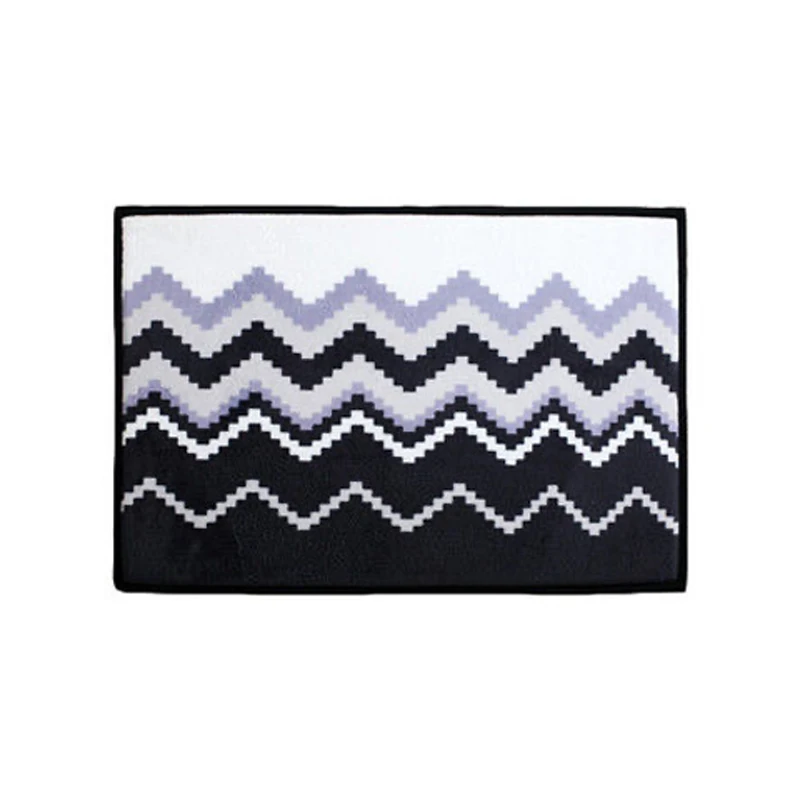 

VIKAMA Corrugated Geometric Flannel Floor Mat Carpet Bathroom Floor Mat Entry Door Mat