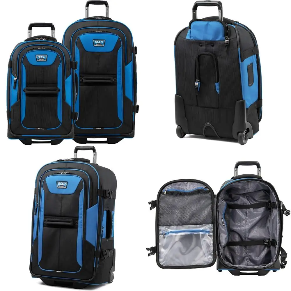 

Расширяемый посадочный багажный комплект унисекс для взрослых с мягкой стороной синего/черного цвета (22 дюйма и 28 дюймов)