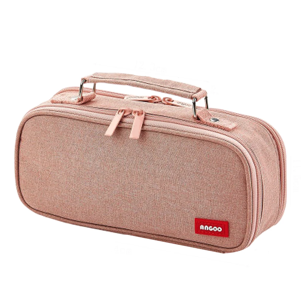 

Pencil Case Stationery Holder Bags Supplies Korean Version Dust-proof Portable Pink