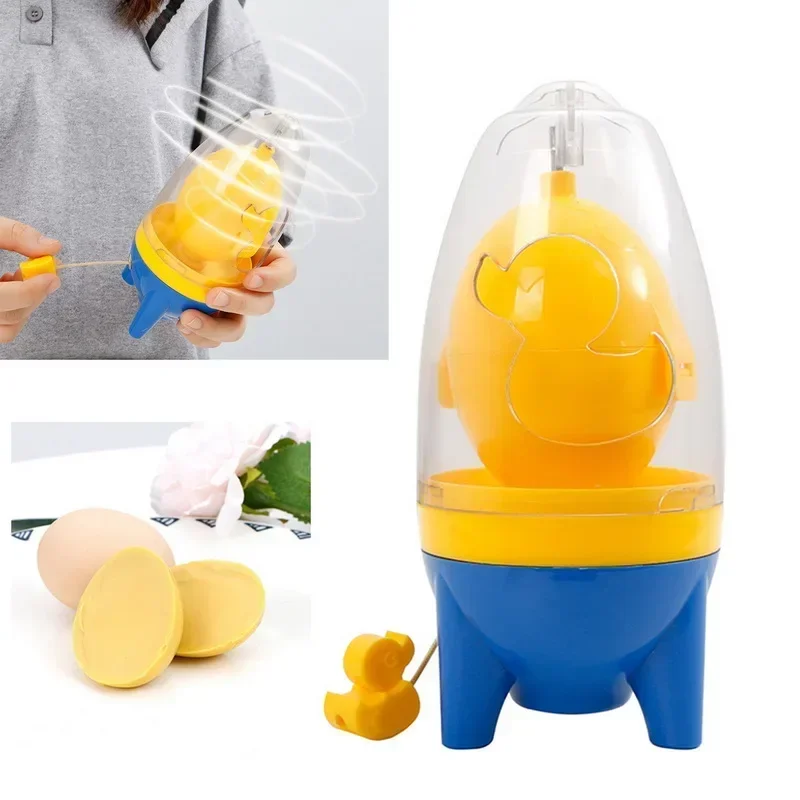 Cheapest Egg Yolk Shaker Egg Scrambler Gadget Manual Mixing Golden Whisk Eggs Spin Maker Puller Baking Tools Kitchen Accessories