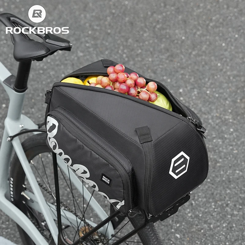 ROCKBROS Bicycle Shelf Bag Portable Large Capacity Bike One-piece Rack Bag with Shoulder Strap Double Zipper Reflective Bag