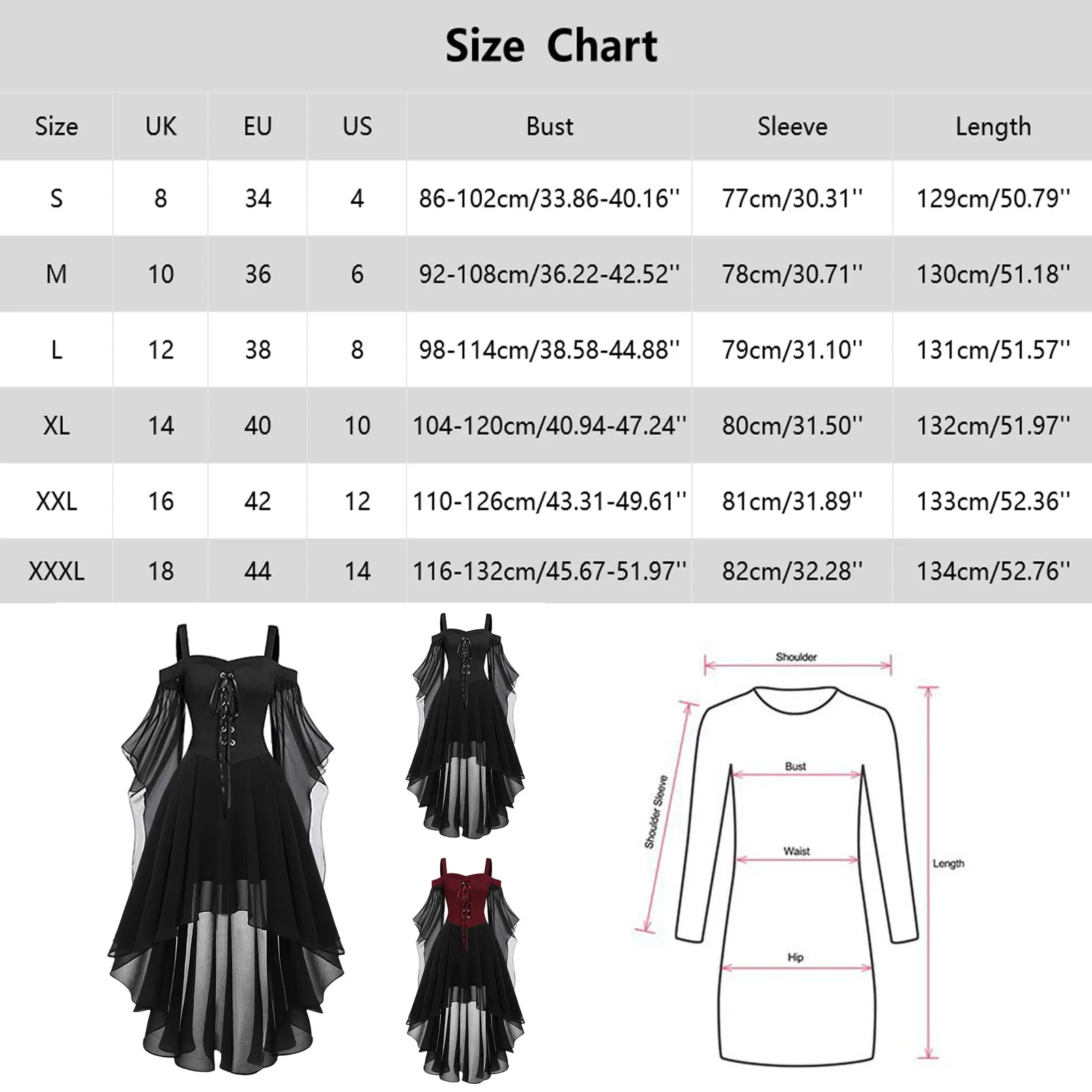 Penyihir Halloween kostum Cosplay Gotik Off Shoulder Lace-up Vestidos perban jala tipis A-line gaun pesta panjang untuk wanita