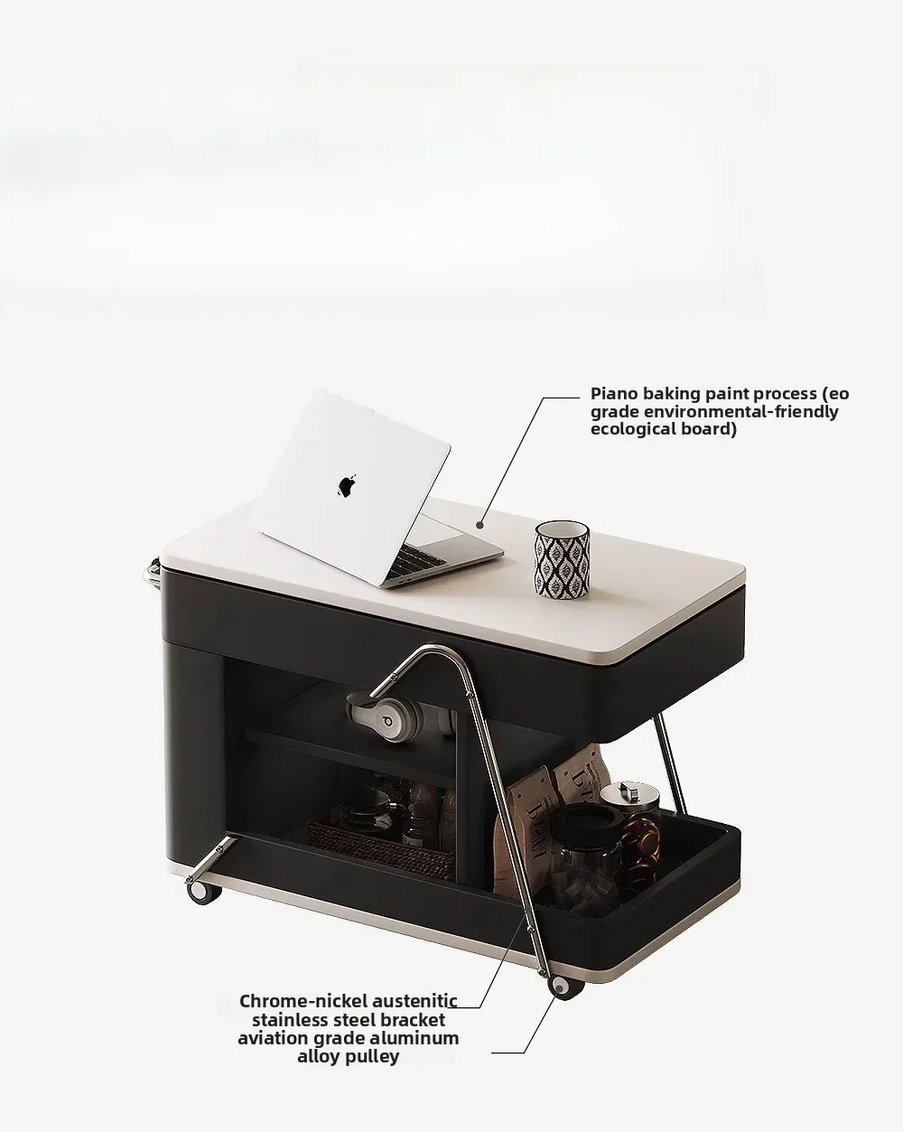 Modern simple movable lifting side few small apartment living room multi-functional trolley coffee table