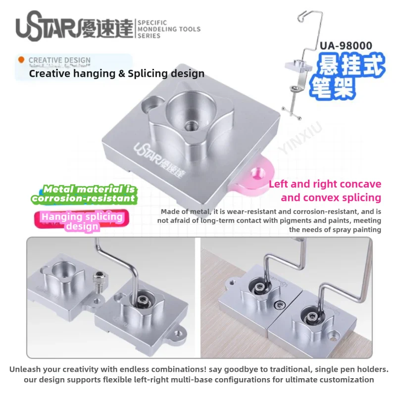 USTSR Hanging Metal Airbrush Holder DIY Tool for Gundam Model Making Assembly Hobby Accessories