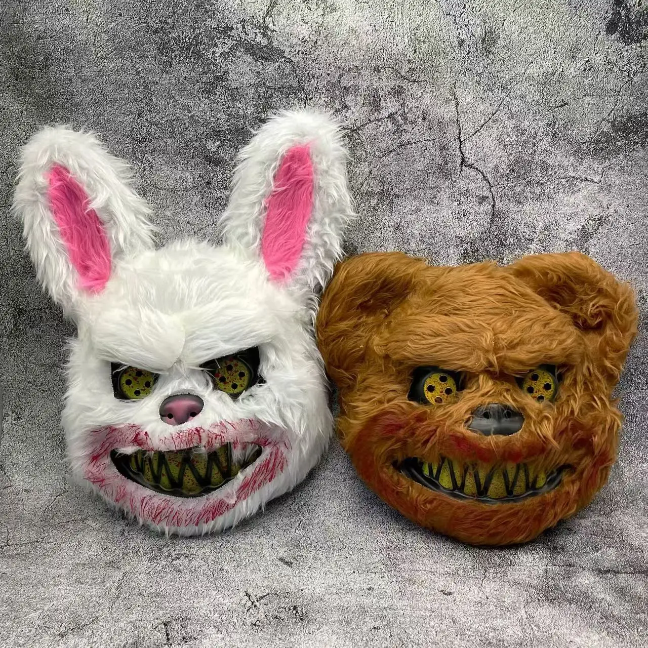 

Halloween Cosplay horror rabbit-bear mask black bear and rabbit fluffy mask