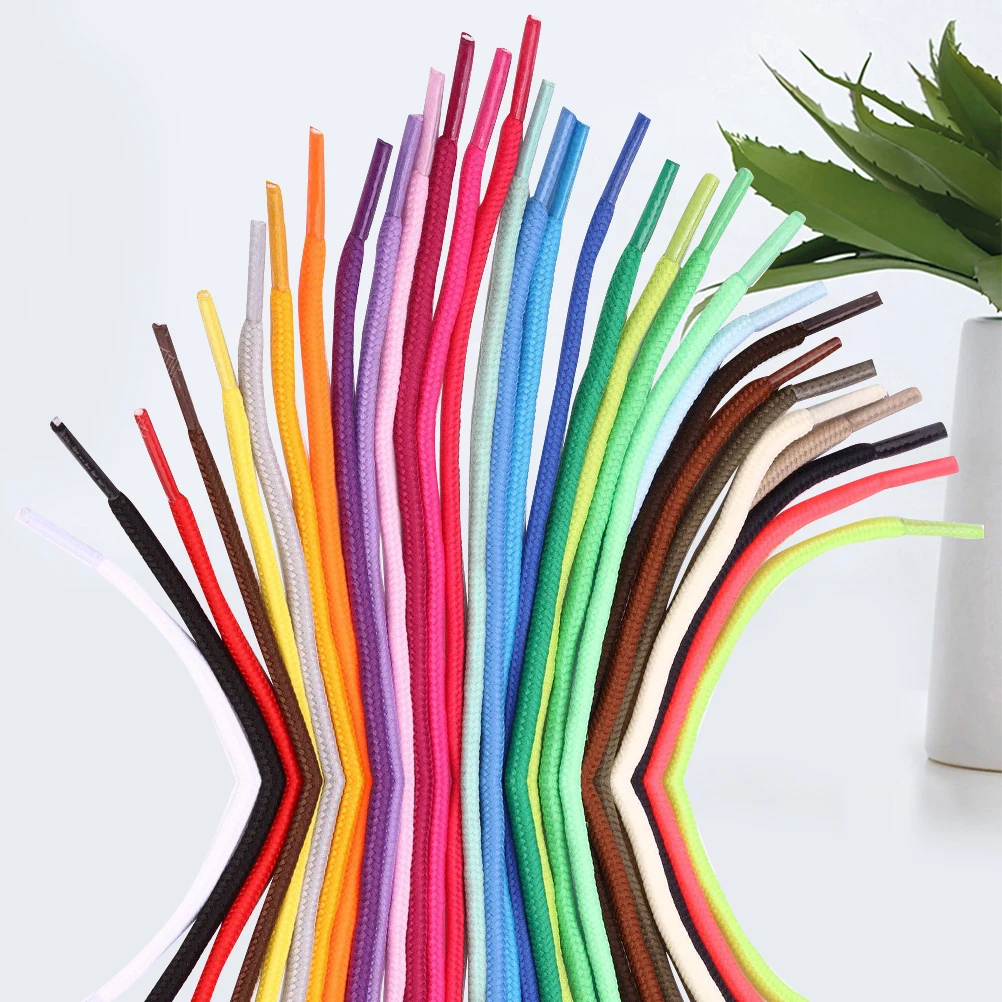 

30pcs Colored Shoelaces Round Shoe Laces Elastic Multicolor Sneaker Laces Replacement for Athletic Shoes Sport Accessories