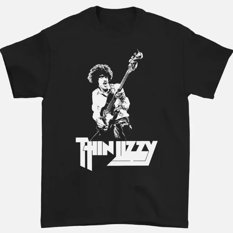 

Thin Lizzy rock band T-shirt black short sleeve Cotton Unisex