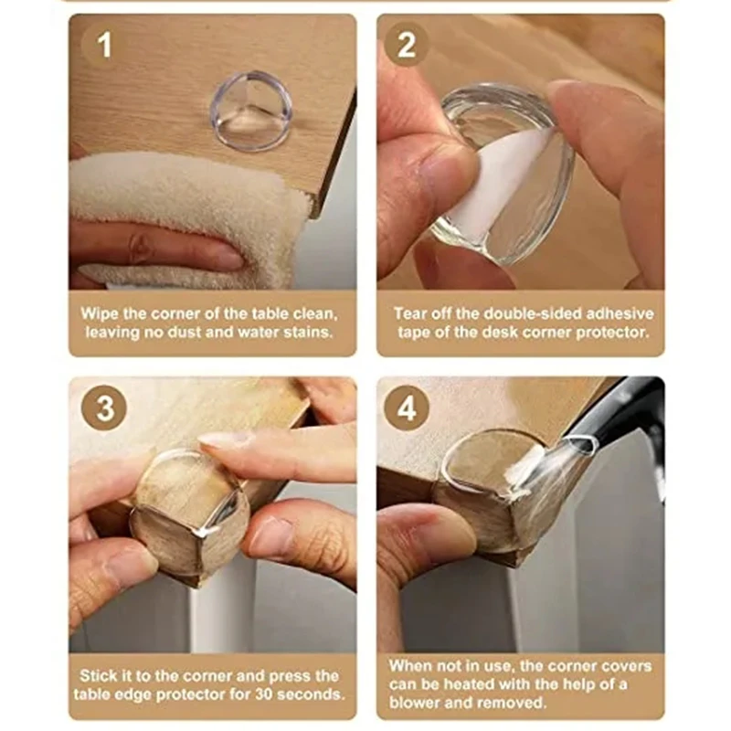 واقيات زوايا آمنة للأطفال - واقيات حواف الطاولة من السيليكون الناعم، شفافة وغير مرئية #2