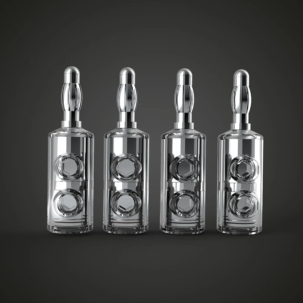 Audiocrast B553R الروديوم مطلي 4 مللي متر محطات مكبر الصوت سلك موصل الموز التوصيل برغي قفل مهائي كابلات