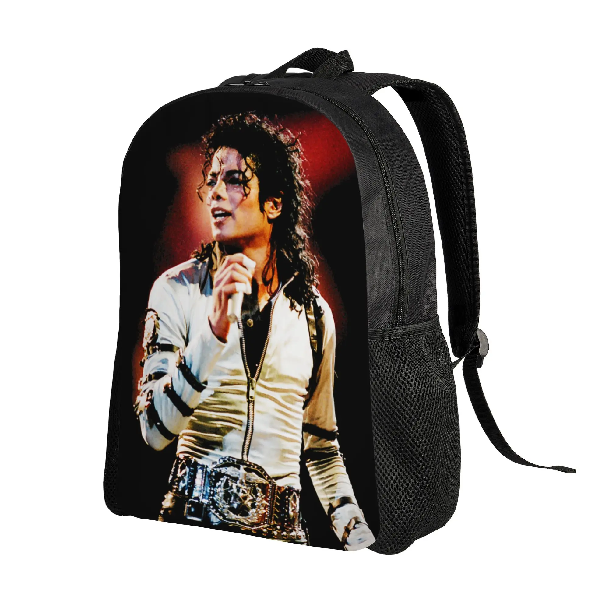MJ Pop King Backpack for Men Women Cool Student Hiking Travel Daypack M-Michaels College Shoulder Bag Gift