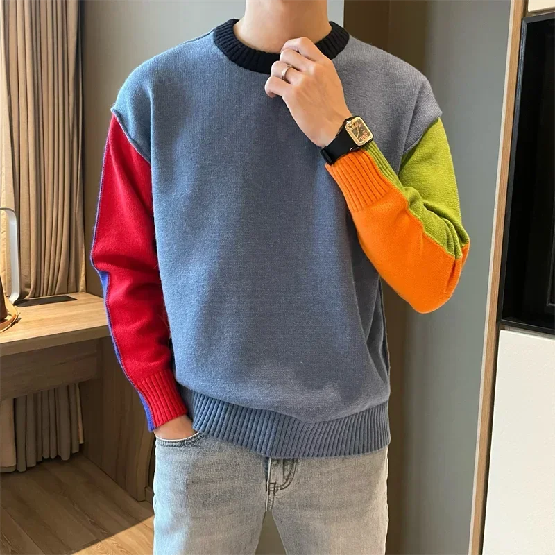 

Knitwear Korean Popular Clothes Autumnr and Winter Knitted Sweaters for Men New In Aesthetic Sweatshirt Streetwear Pullover Man