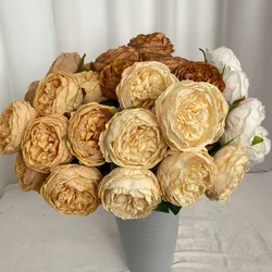Artificial Flowers Scorched Silk Roses Bouquet Fake Flower Home Living Room Decoration Simulation Rose Bouquets Pink Red Floral