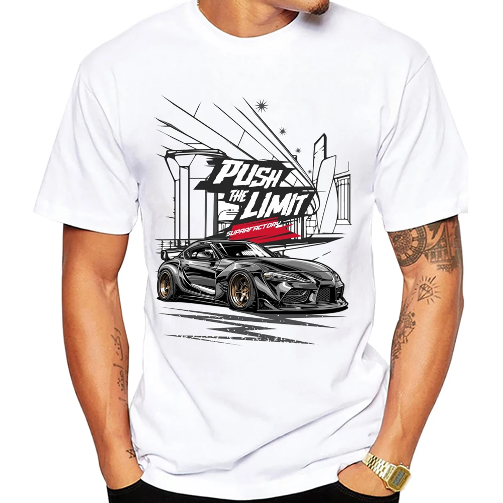 Sport Car Supr GR A90 Legend T-Shirt New Summer Men Short Sleeve Vintage Hip Hop Boy Casual Tshirts Harajuku JDM White Tees