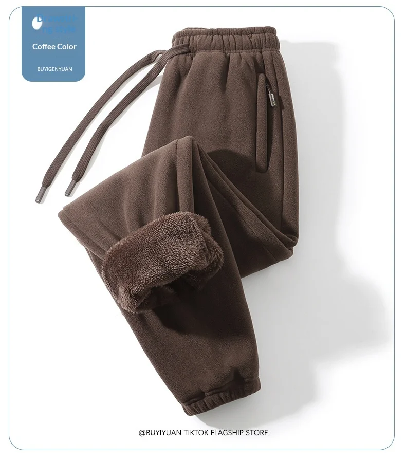 Männer Hosen doppelseitige Fleece Casual Hosen Sweatshirt Boa Pelz männer Kleidung Warme Gestrickte Sport Shorts Mann Geschenke Kleidung – Detail 15