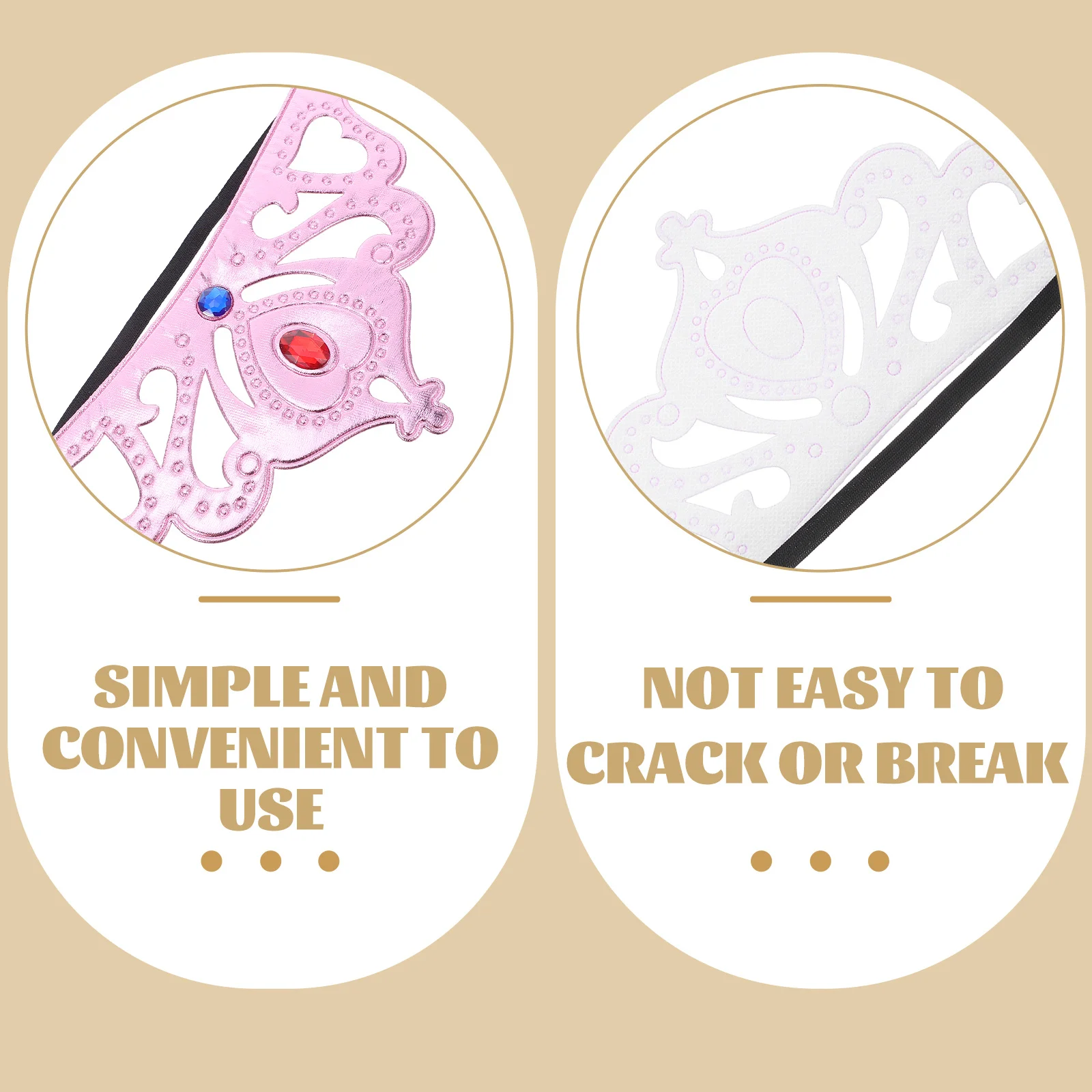 1Set Princess Crown Witch Hat Set Soft Lightweight Pink Crowns Black Wizard Hats Birthday Party Favor Princess Crown Adult