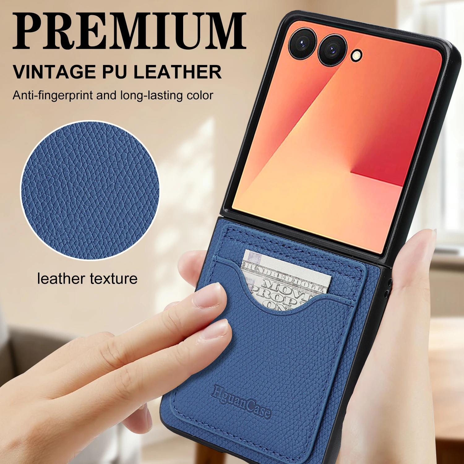Leather Wallet Cards Bag Kickstand Phone Case for Samsung Galaxy Z Flip 8 7 6 5 4 3 Flip8 Flip7 FE Flip6 Flip5 Shockproof Cover