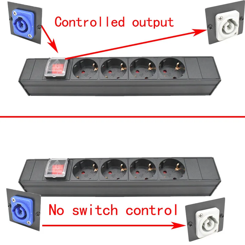 PDU Power Strips Schuko Powerlink box Power amplifier audio 3P Aviation plug 4AC European standard SOCKET