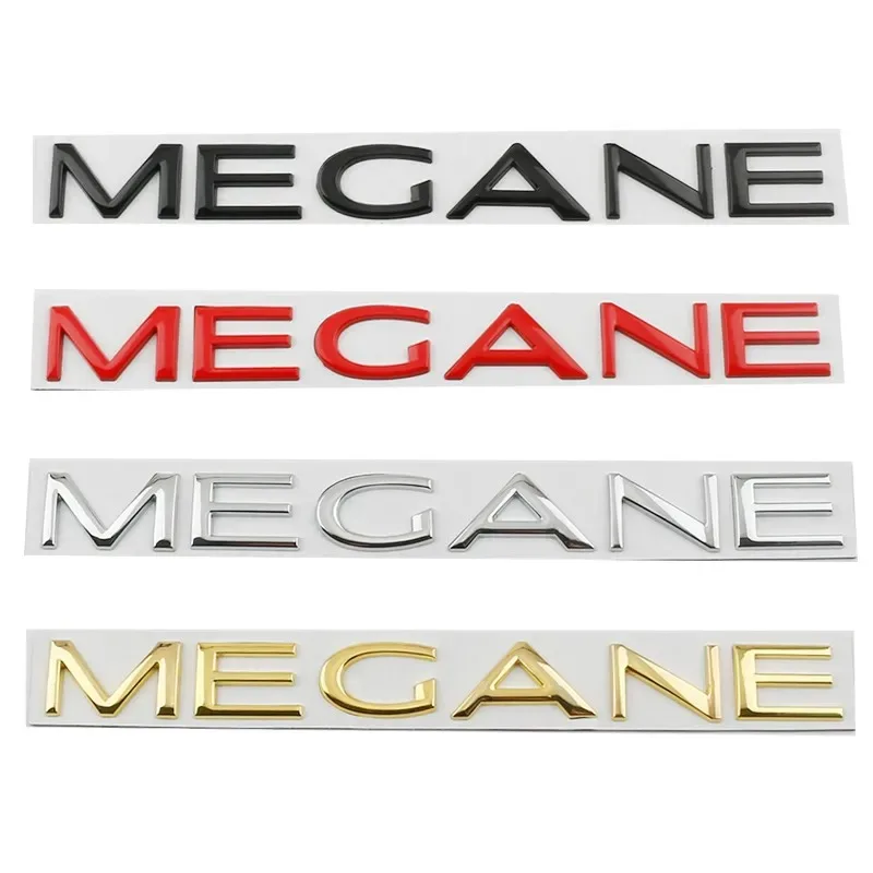 3D Metal Car Rear Trunk Letters Words Logo Badge Emblem Decals Sticker For Renault Megane 1 2 3 4 RS GT Styling Accessories