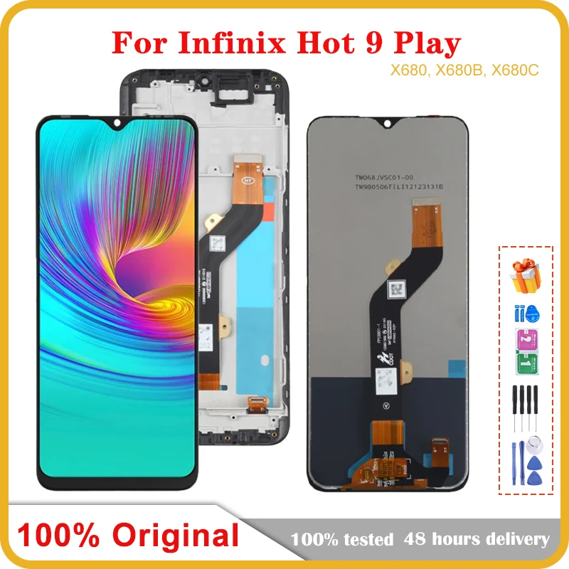 

6.82" Original LCD For infinix Hot 9 Play X680 LCD Display Touch Screen Digitizer Assembly Replace For Hot 9 Play X680B X680C