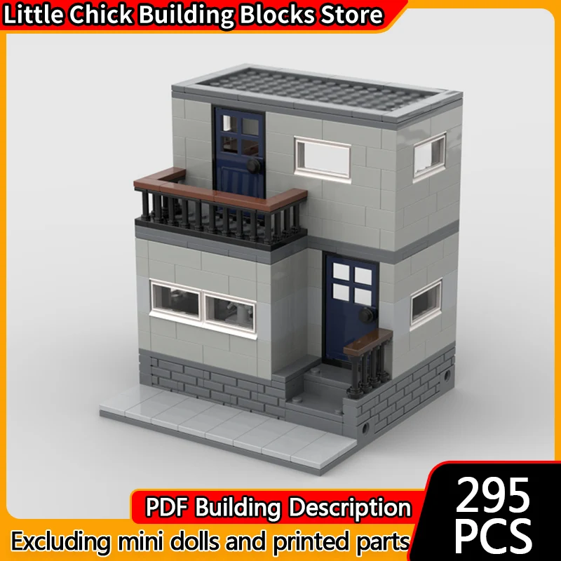 

City Street View Model MOC Building Bricks Apartment Residence Modular Technology Children Holiday Gifts Assemble Toys Suit