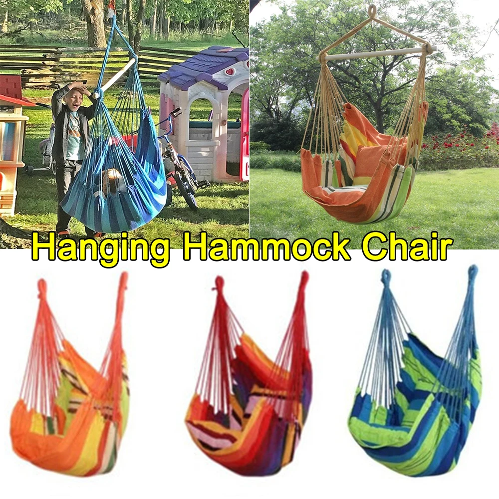 Travel Home Garden Hanging Chair Bedroom Camping Rope Bed Fabric Hammock Chair Hammock Swings Hanging Hammock Swing Seat