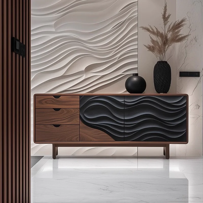 

Декоративный шкаф-тумба из массива дерева для прихожей, устанавливаемый у стены.