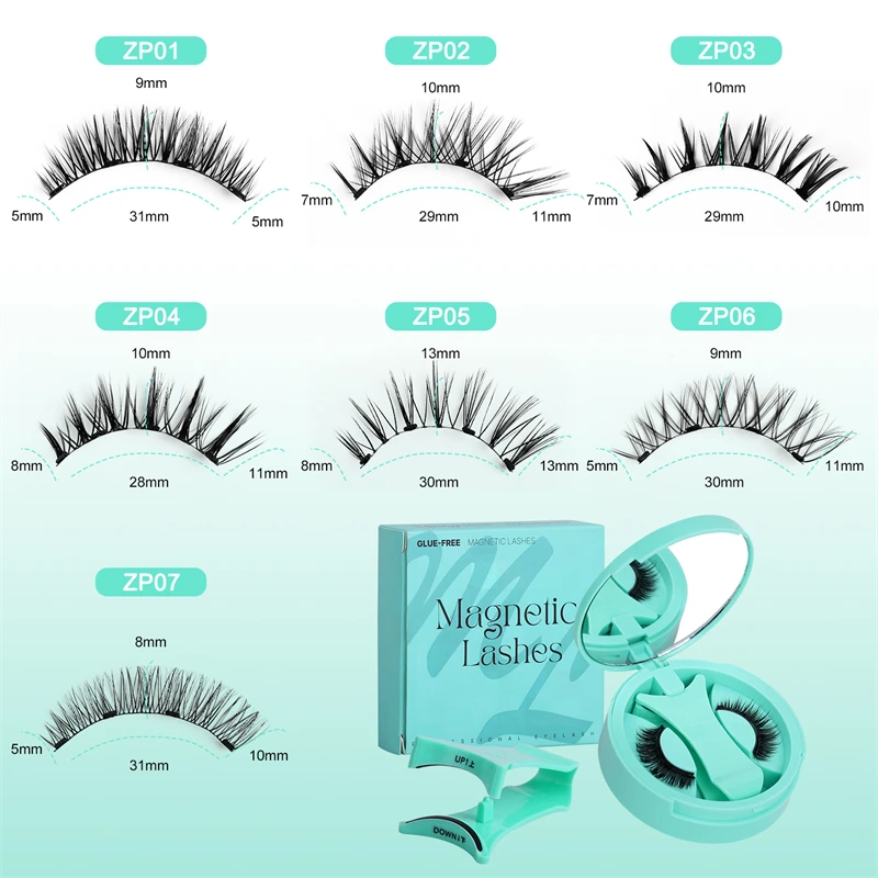 1 paio di ciglia finte magnetiche spesse voluminose 3D fatte a mano in fibra sintetica di lana dura transfrontaliera
