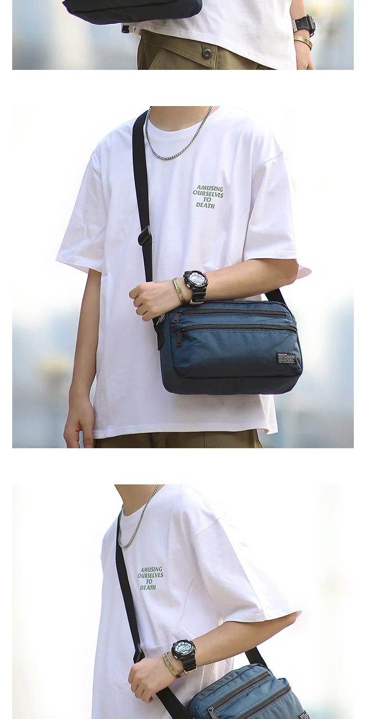 Minimalistische Crossbody-Umhängetasche für Herren, Japanisch Inspirierte Messenger-Tasche, Langlebig Wasserdicht, für Reisen & Täglichen Gebrauch, Unisex – Detail 4