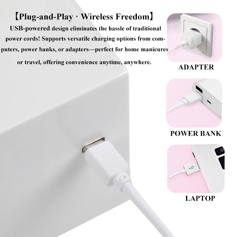 Lampada per unghie UV ricaricabile a LED Lampada per lucidatura professionale per unghie 42LED Asciugatrice rapida per unghie per strumento per salone di bellezza per polimerizzazione del gel per unghie