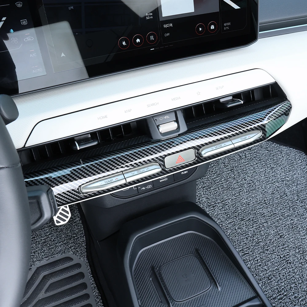 

Для Kia EV4 2025 2026, приборная панель из углеродного волокна, средняя крышка вентиляционного отверстия кондиционера, отделка салона автомобиля, аксессуары с левым рулем