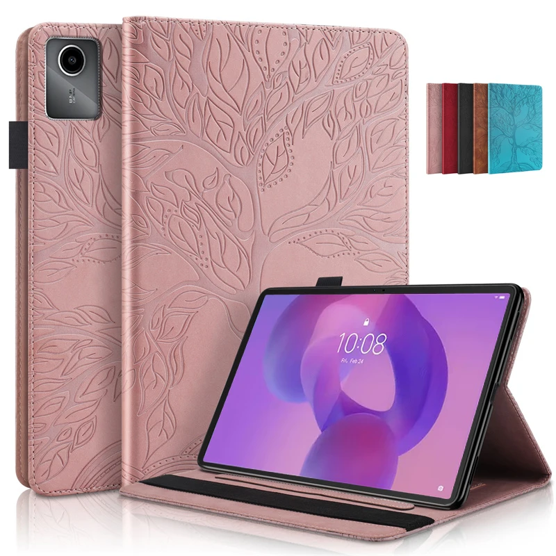 Funda For Lenovo Idea Tab 11 Case 11 inch Embossed Tree Flip Wallet Stand Tablet Coque For Idea Tab 11 tb336fu tb336zu Case Etui