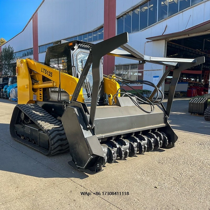 Wood Attachments Loaders Crawler Track 1000kg 1050kg 1200kg 1500kg  Skid Steer Loader with Forestry Mulcher