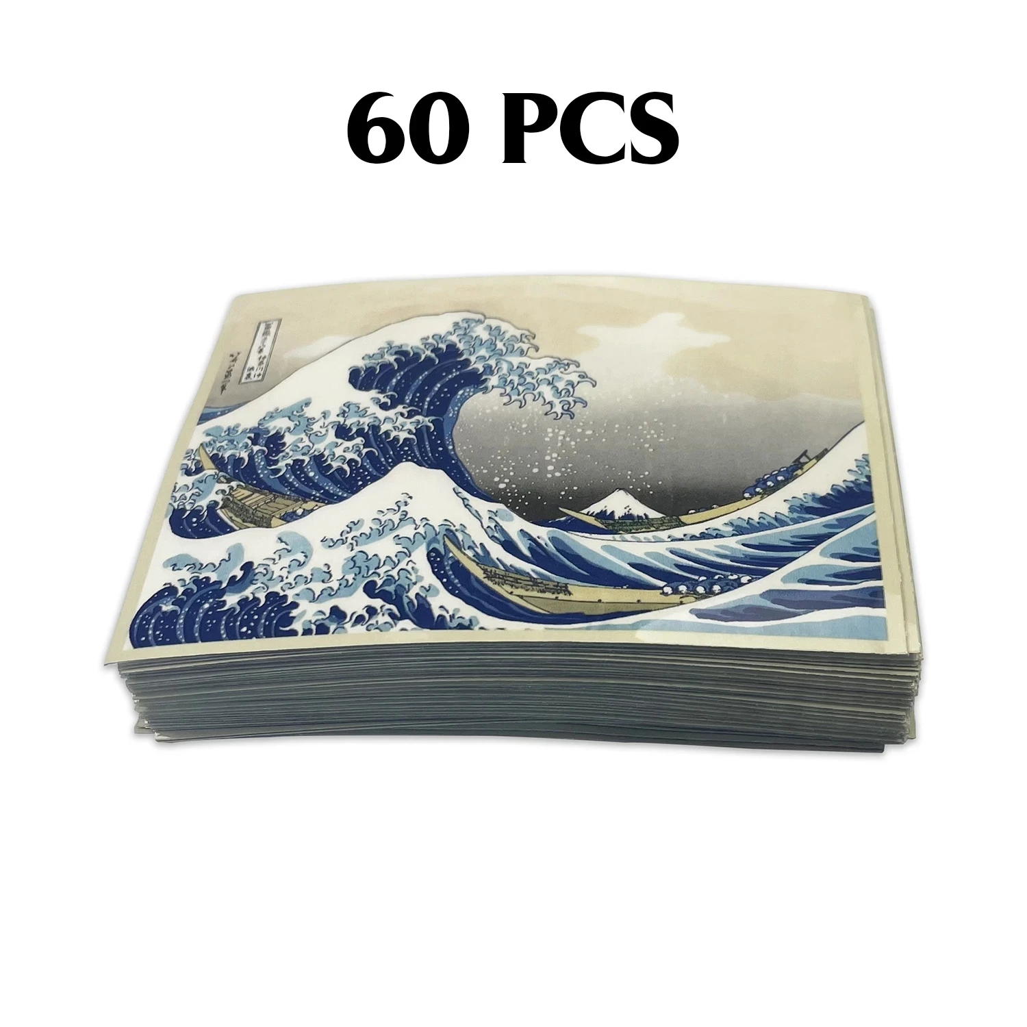 60PCS TCG/PKM/MTG Card Sleeves Japanese Artwork The Great Wave off Kanagawa Covers Color Protector Standard Cards Shield