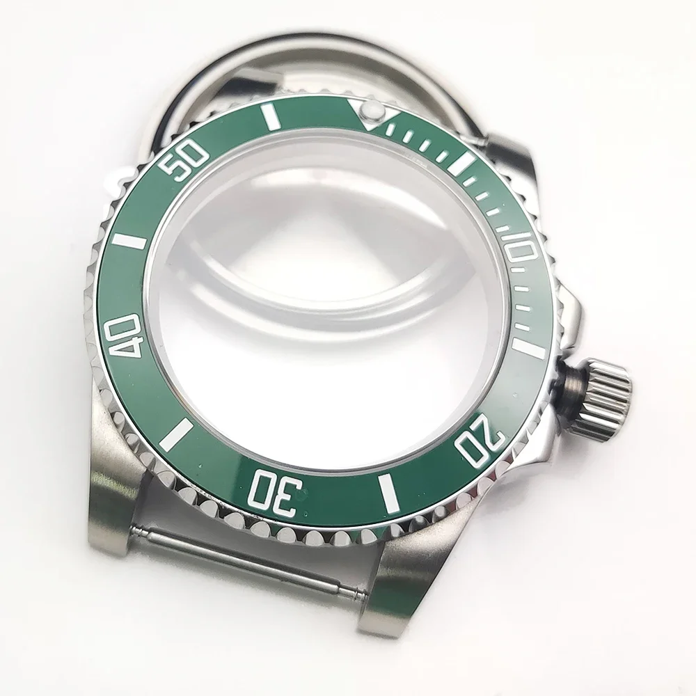 40MM Watch Case Stainless Steel Sapphire Crystal Watch Modification Accessories for NH35/ NH36/ 4R35 Movement SUB GMT Yacht Case