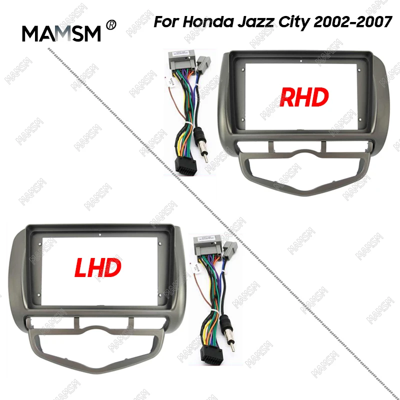 

MAMSM Radio Fascia fit For Honda Jazz City 2002 2003 2004 2005 2006 2007 Stereo DVD Player Install Panel Audio Frame Cover