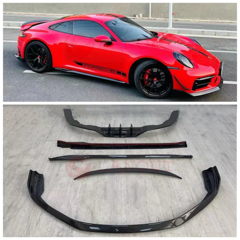 

For Porsche Carrera 911 992 2019-2023 High Quality Carbon Fiber Car Bumper Front Lip Rear Diffuser Side Skirt Spoiler Body Kit