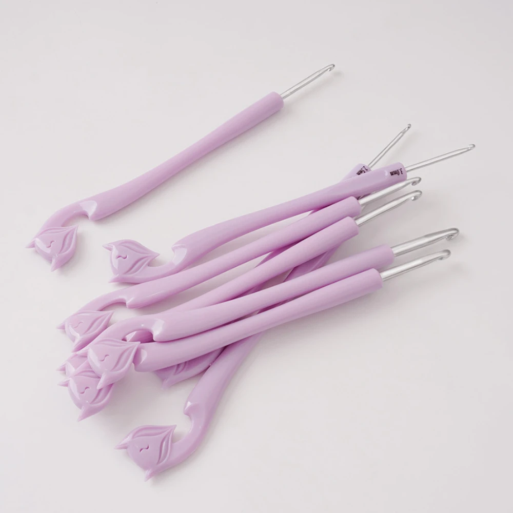 Colorful Crochet Hooks Kits Soft Handle Crochet Needles Yarn Weave Alumina Knitting Needles Set DIY Weave Sewing Needles Tool