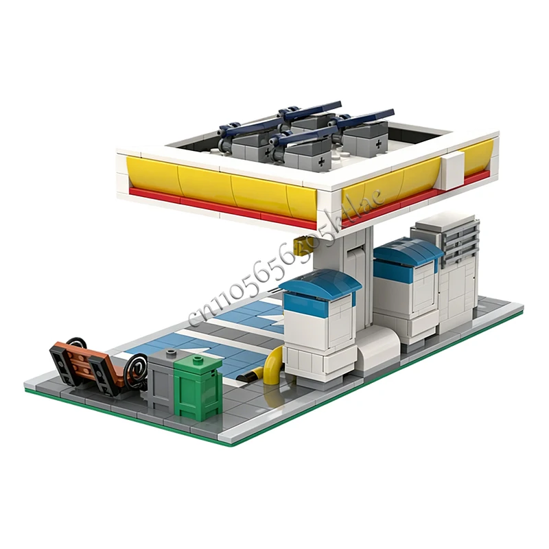 621 PCS Construction EV Charging station MOC Customize Modular Building Block Design Simple Brick Model DIY Toy Birthday Gift - view 3