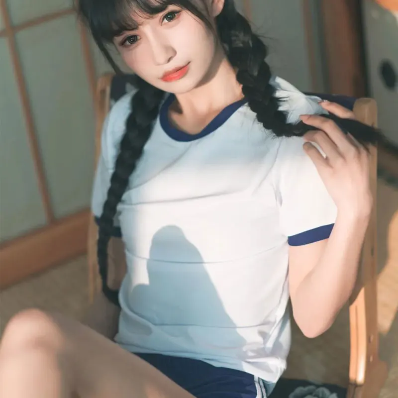 Japanese School Uniform Women Jersey Anime Cosplay Costume Gym Sportwear Cheerleader Volleyball JK New T Shirt Shorts Bloomers